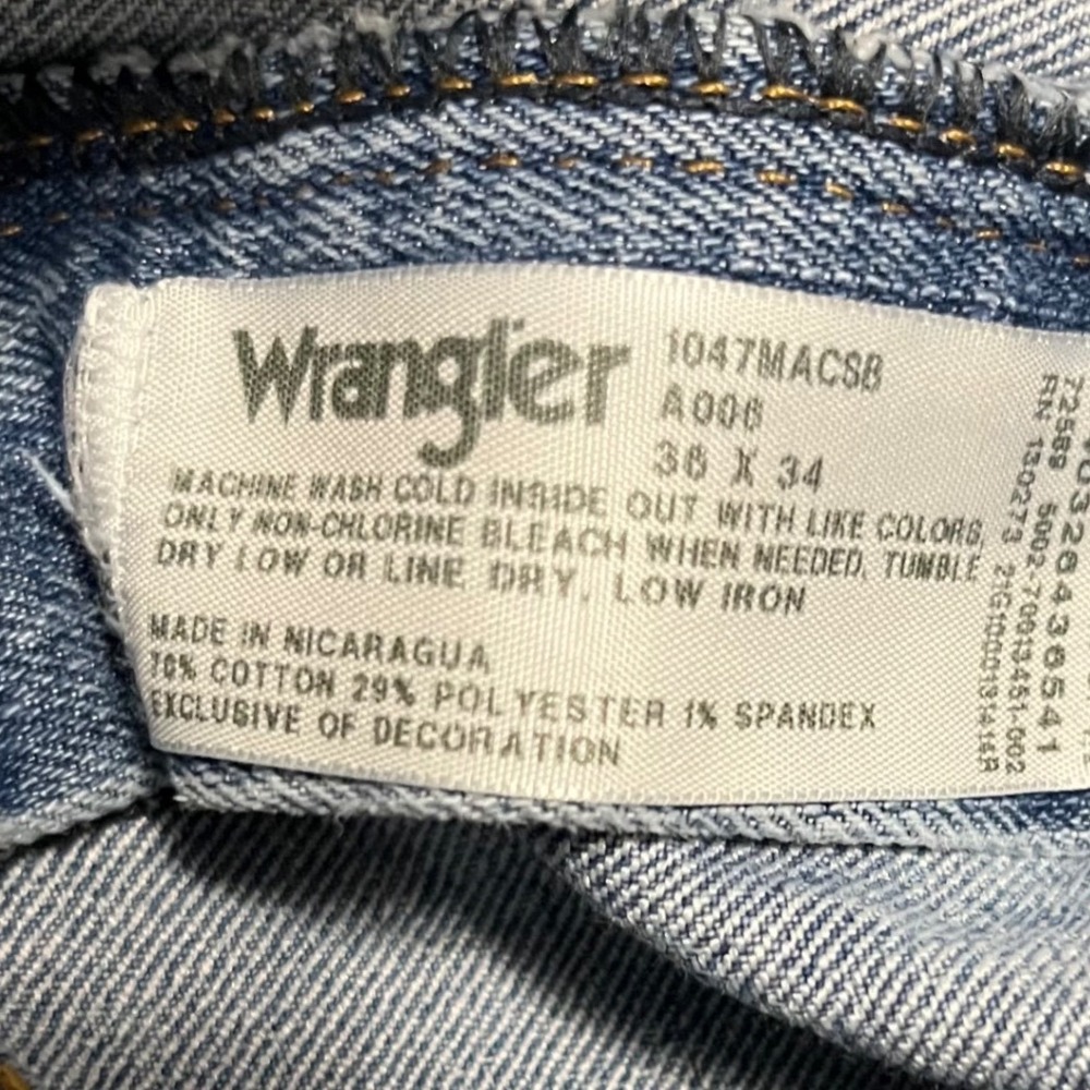Wrangler 47 Regular Fit Advanced Comfort Blue Denim Jeans Straight Leg - Picture 6 of 6